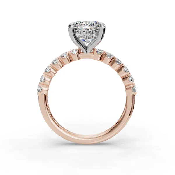 18K Rose Gold Cushion Engagement Ring Setting Image 2 SVS Fine Jewelry Oceanside, NY