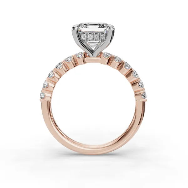 18K Rose Gold Asscher Engagement Ring Setting Image 2 SVS Fine Jewelry Oceanside, NY