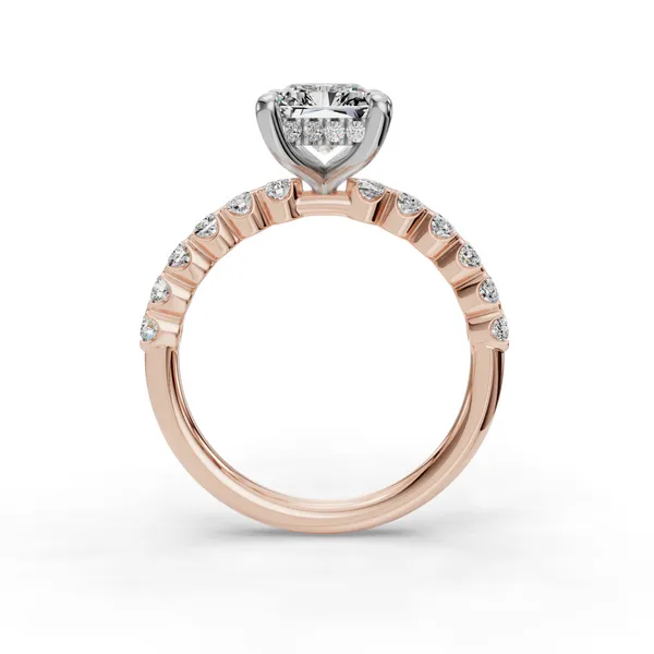 18K Rose Gold Radiant Engagement Ring Setting Image 2 SVS Fine Jewelry Oceanside, NY