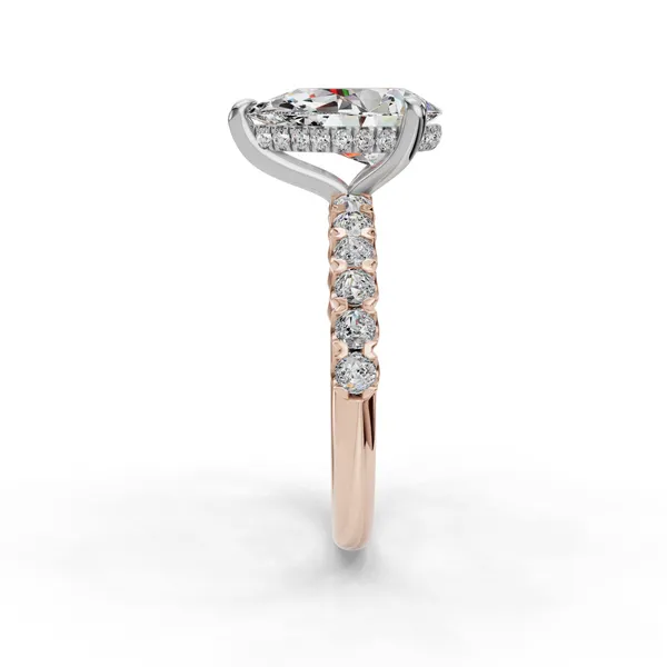 18K Rose Gold Pear Engagement Ring Setting Image 3 SVS Fine Jewelry Oceanside, NY