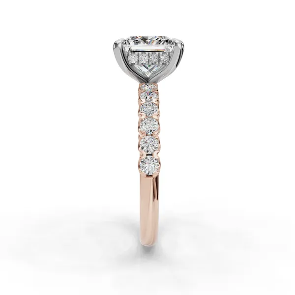 18K Rose Gold Princess Engagement Ring Setting Image 3 SVS Fine Jewelry Oceanside, NY
