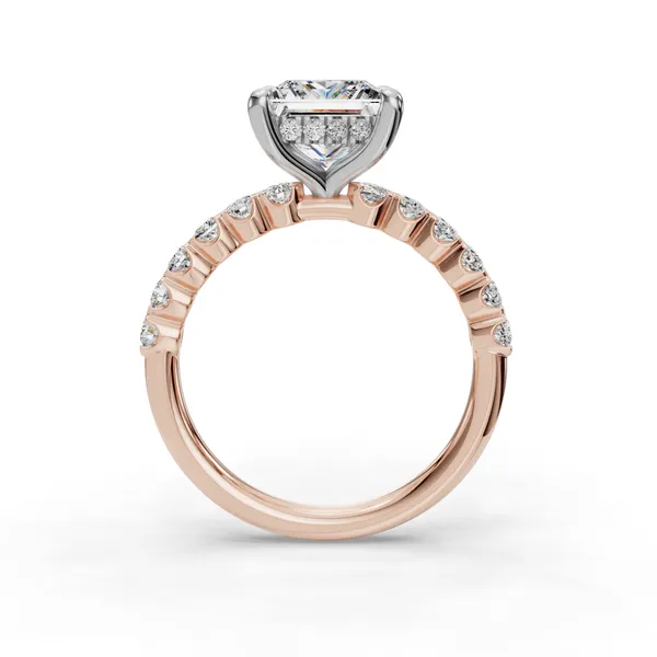 18K Rose Gold Princess Engagement Ring Setting Image 2 SVS Fine Jewelry Oceanside, NY