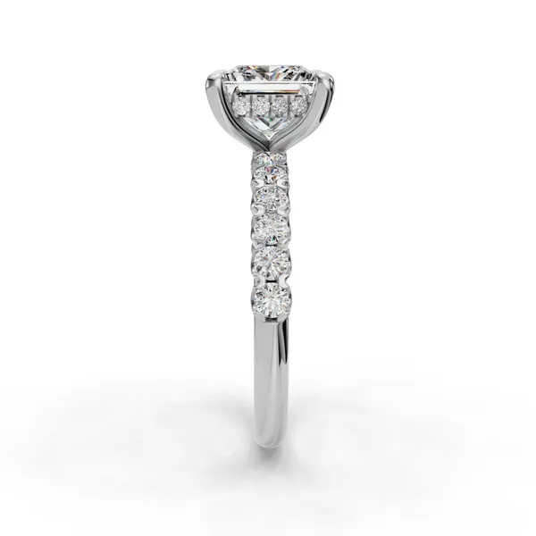 18K White Gold Princess Engagement Ring Setting Image 3 SVS Fine Jewelry Oceanside, NY