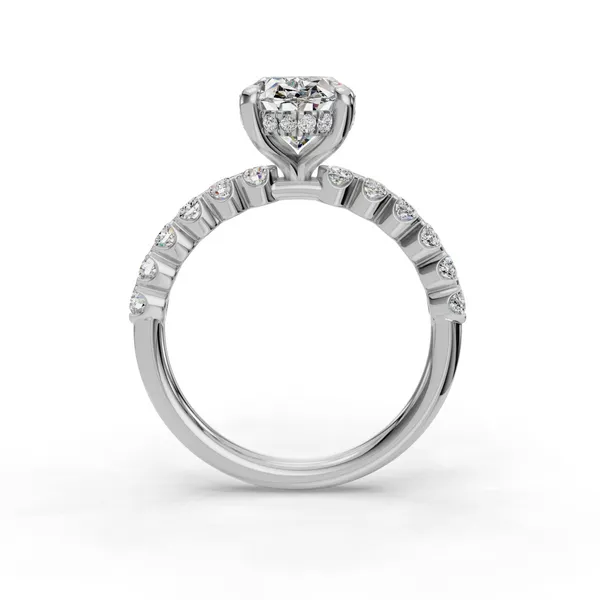 18K White Gold Oval Engagement Ring Setting Image 2 SVS Fine Jewelry Oceanside, NY