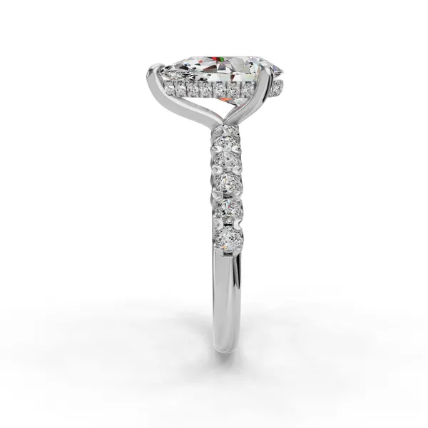 18K White Gold Pear Engagement Ring Setting Image 3 SVS Fine Jewelry Oceanside, NY