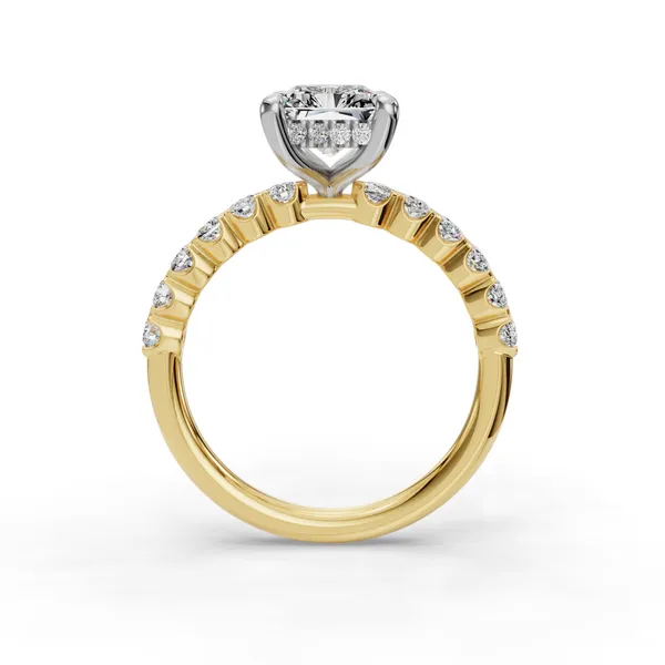 18K Yellow Gold Radiant Engagement Ring Setting Image 2 SVS Fine Jewelry Oceanside, NY