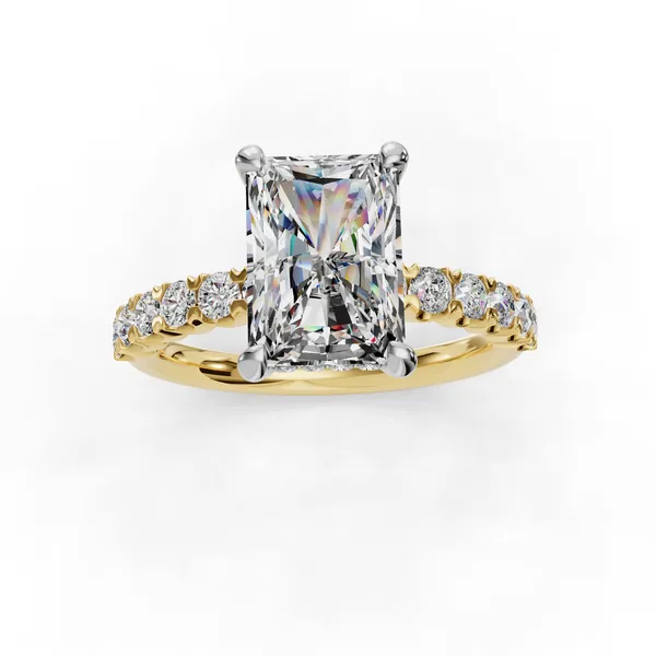 18K Yellow Gold Radiant Engagement Ring Setting Image 4 SVS Fine Jewelry Oceanside, NY