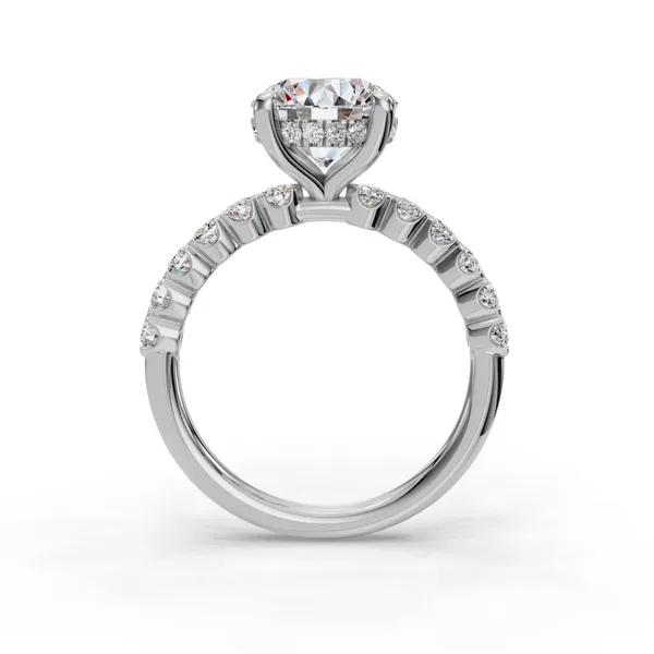 Platinum Round Engagement Ring Setting Image 2 SVS Fine Jewelry Oceanside, NY