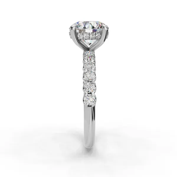 Platinum Round Engagement Ring Setting Image 3 SVS Fine Jewelry Oceanside, NY