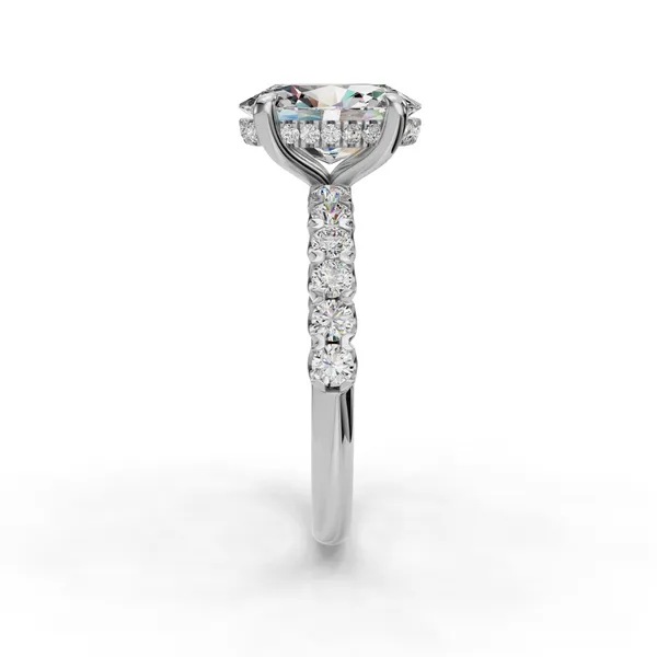 Platinum Oval Engagement Ring Setting Image 3 SVS Fine Jewelry Oceanside, NY