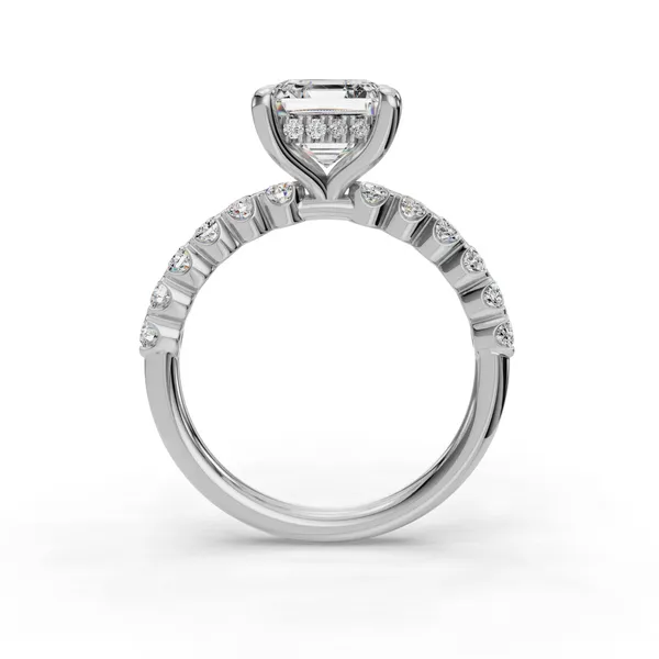 Platinum Asscher Engagement Ring Setting Image 2 SVS Fine Jewelry Oceanside, NY