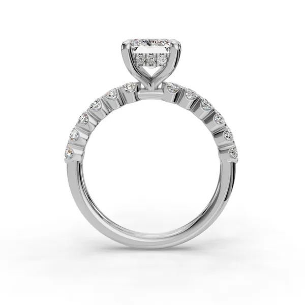 Platinum Emerald Engagement Ring Setting Image 2 SVS Fine Jewelry Oceanside, NY