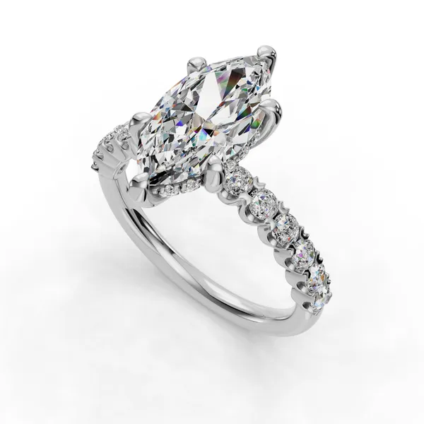 Platinum Marquise Engagement Ring Setting SVS Fine Jewelry Oceanside, NY