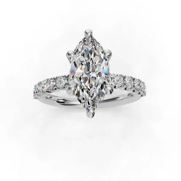 Platinum Marquise Engagement Ring Setting Image 4 SVS Fine Jewelry Oceanside, NY