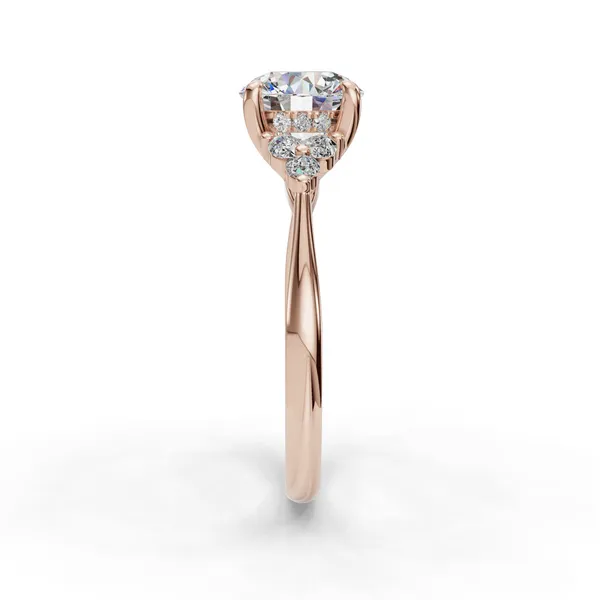 14K Rose Gold Round Engagement Ring Setting Image 3 SVS Fine Jewelry Oceanside, NY