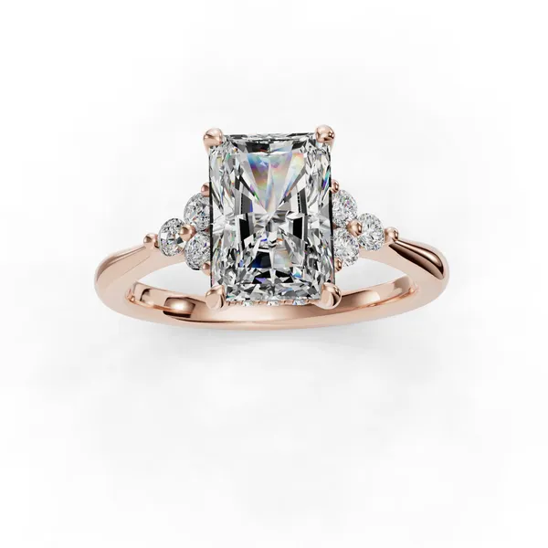 14K Rose Gold Radiant Engagement Ring Setting Image 4 SVS Fine Jewelry Oceanside, NY