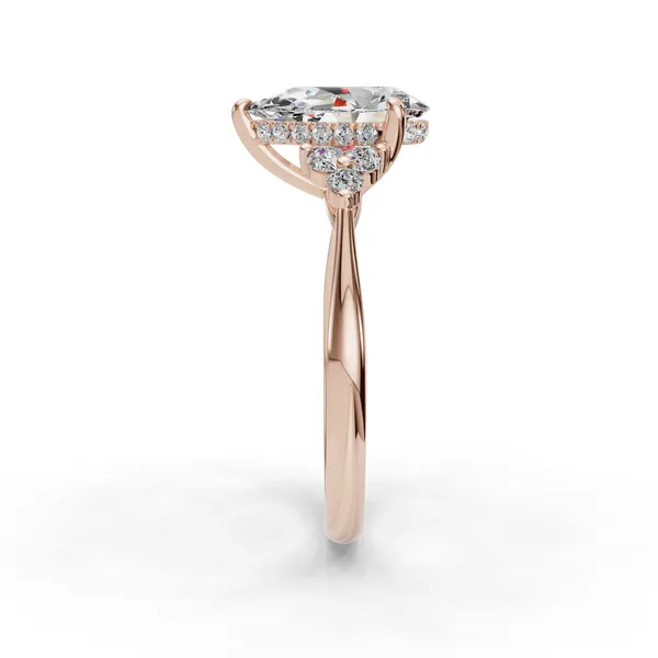 14K Rose Gold Pear Engagement Ring Setting Image 3 SVS Fine Jewelry Oceanside, NY