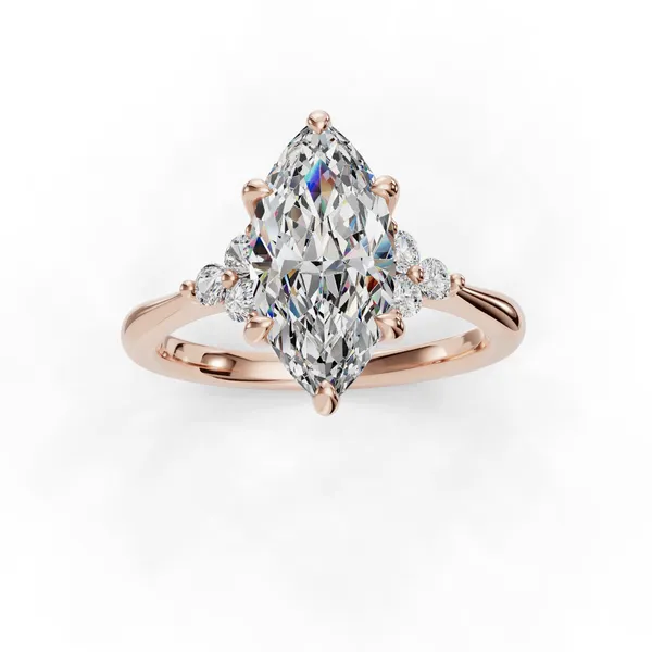 14K Rose Gold Marquise Engagement Ring Setting Image 4 SVS Fine Jewelry Oceanside, NY