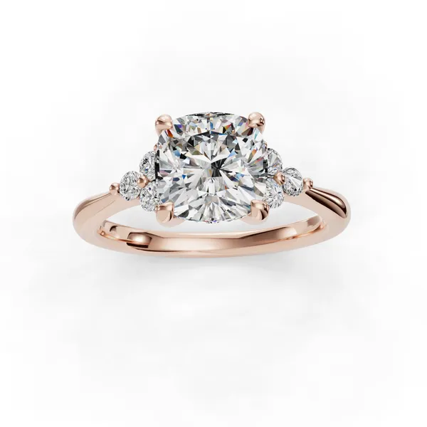 14K Rose Gold Cushion Engagement Ring Setting Image 4 SVS Fine Jewelry Oceanside, NY