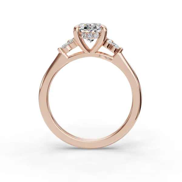 14K Rose Gold Oval Engagement Ring Setting Image 2 SVS Fine Jewelry Oceanside, NY