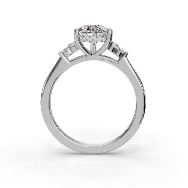 14K White Gold Pear Engagement Ring Setting Image 2 SVS Fine Jewelry Oceanside, NY