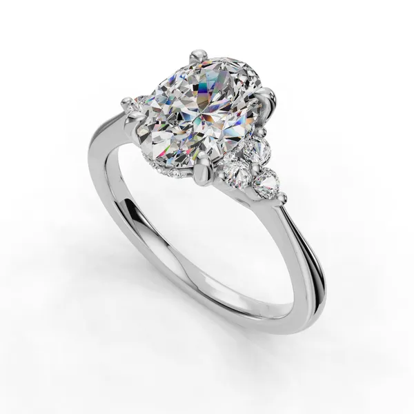 14K White Gold Oval Engagement Ring Setting SVS Fine Jewelry Oceanside, NY