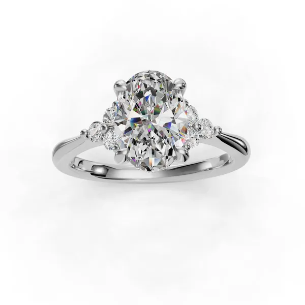 14K White Gold Oval Engagement Ring Setting Image 4 SVS Fine Jewelry Oceanside, NY