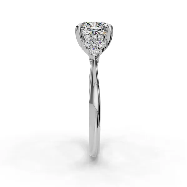 14K White Gold Cushion Engagement Ring Setting Image 3 SVS Fine Jewelry Oceanside, NY