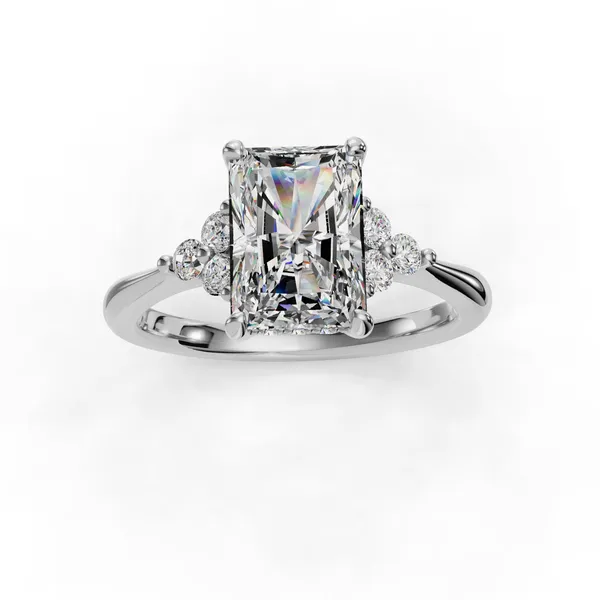 14K White Gold Radiant Engagement Ring Setting Image 4 SVS Fine Jewelry Oceanside, NY