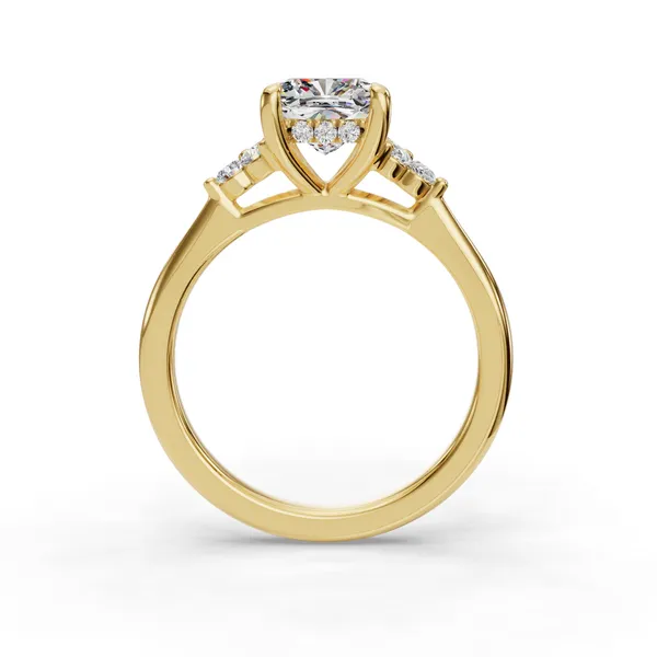 14K Yellow Gold Cushion Engagement Ring Setting Image 2 SVS Fine Jewelry Oceanside, NY