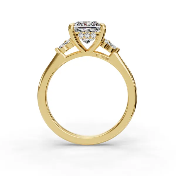 14K Yellow Gold Princess Engagement Ring Setting Image 2 SVS Fine Jewelry Oceanside, NY