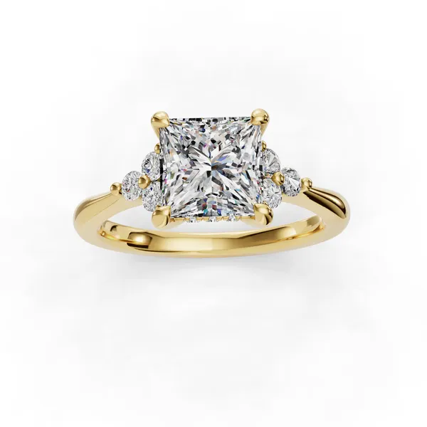 14K Yellow Gold Princess Engagement Ring Setting Image 4 SVS Fine Jewelry Oceanside, NY