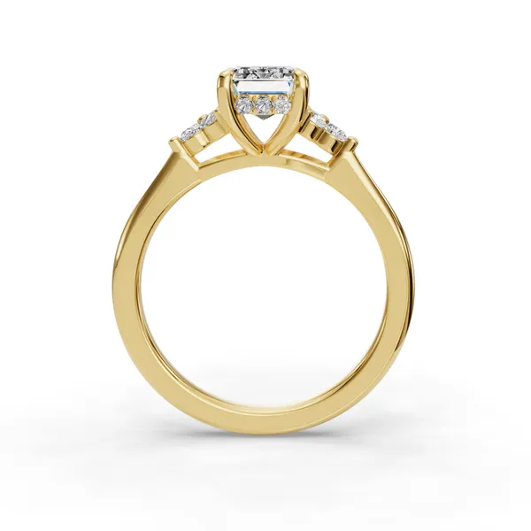 14K Yellow Gold Emerald Engagement Ring Setting Image 2 SVS Fine Jewelry Oceanside, NY