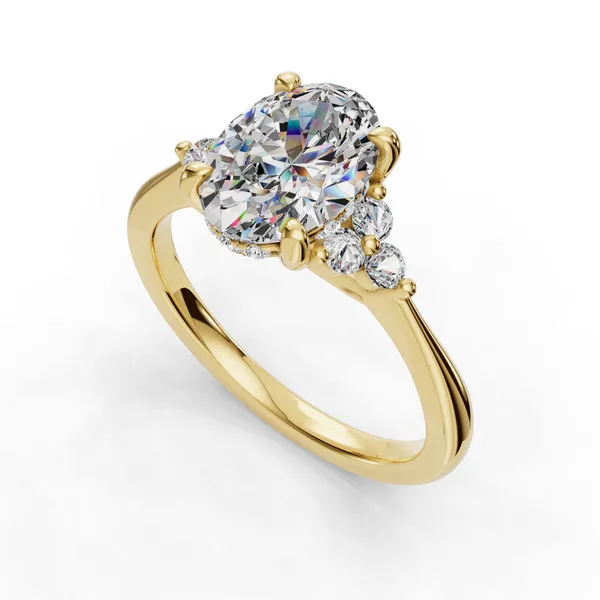 14K Yellow Gold Oval Engagement Ring Setting SVS Fine Jewelry Oceanside, NY
