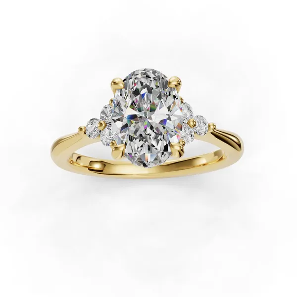 14K Yellow Gold Oval Engagement Ring Setting Image 4 SVS Fine Jewelry Oceanside, NY