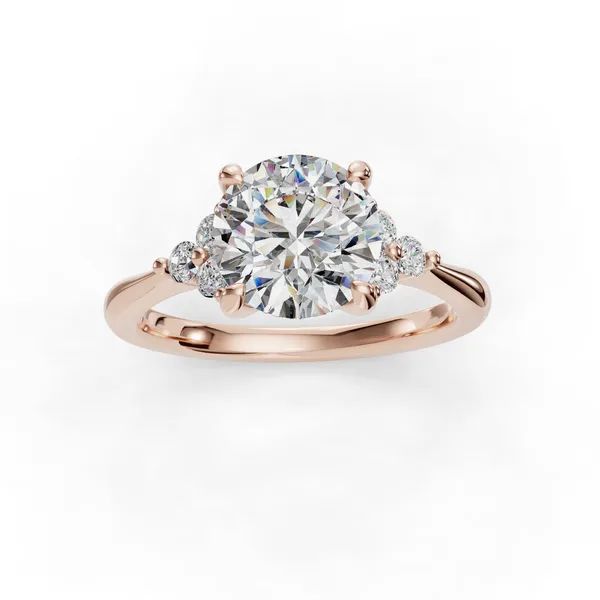 18K Rose Gold Round Engagement Ring Setting Image 4 SVS Fine Jewelry Oceanside, NY