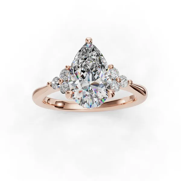 18K Rose Gold Pear Engagement Ring Setting Image 4 SVS Fine Jewelry Oceanside, NY