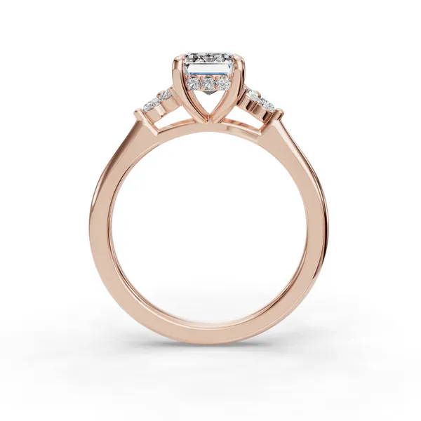 18K Rose Gold Emerald Engagement Ring Setting Image 2 SVS Fine Jewelry Oceanside, NY