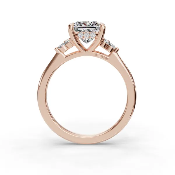 18K Rose Gold Princess Engagement Ring Setting Image 2 SVS Fine Jewelry Oceanside, NY