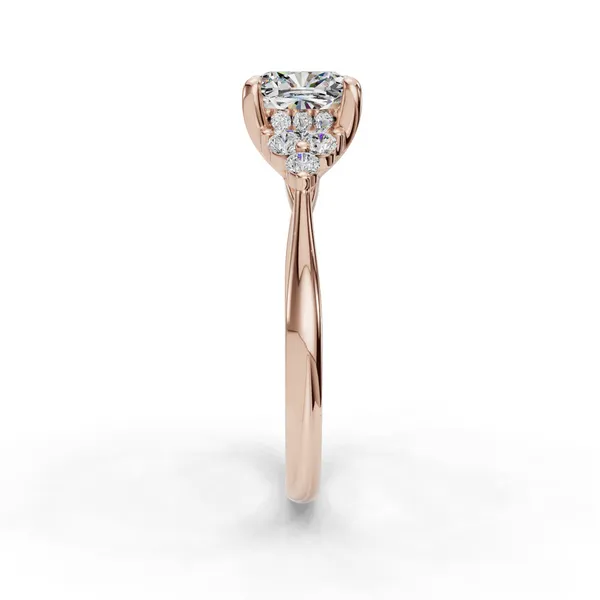 18K Rose Gold Cushion Engagement Ring Setting Image 3 SVS Fine Jewelry Oceanside, NY