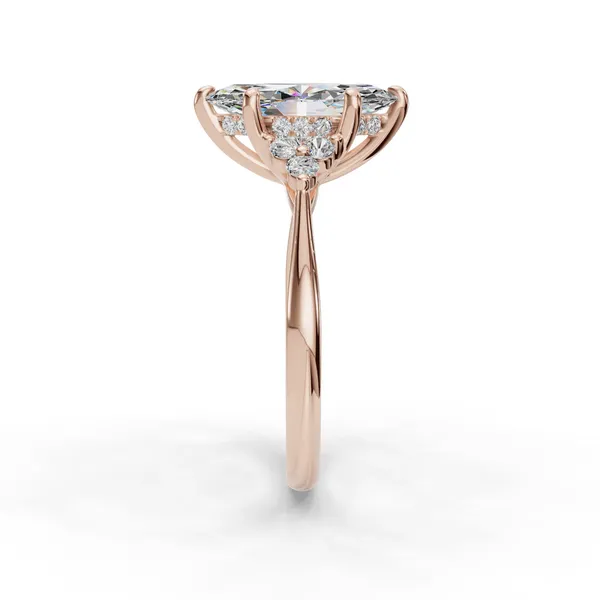18K Rose Gold Marquise Engagement Ring Setting Image 3 SVS Fine Jewelry Oceanside, NY