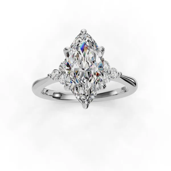 18K White Gold Marquise Engagement Ring Setting Image 4 SVS Fine Jewelry Oceanside, NY