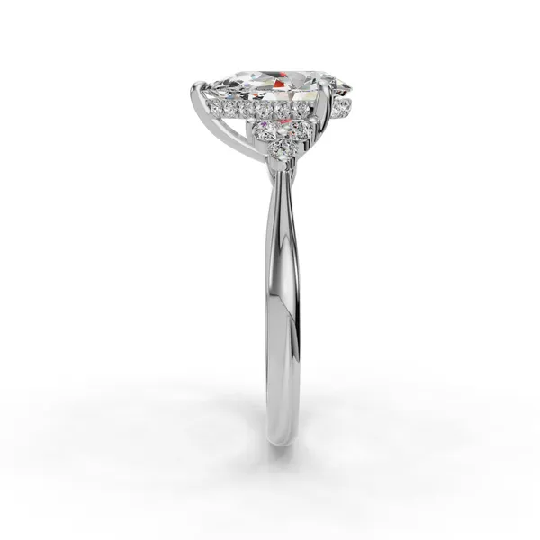 18K White Gold Pear Engagement Ring Setting Image 3 SVS Fine Jewelry Oceanside, NY