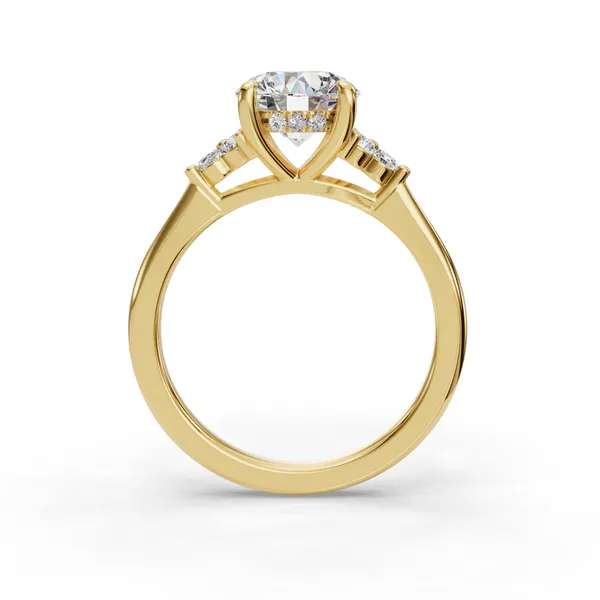18K Yellow Gold Round Engagement Ring Setting Image 2 SVS Fine Jewelry Oceanside, NY