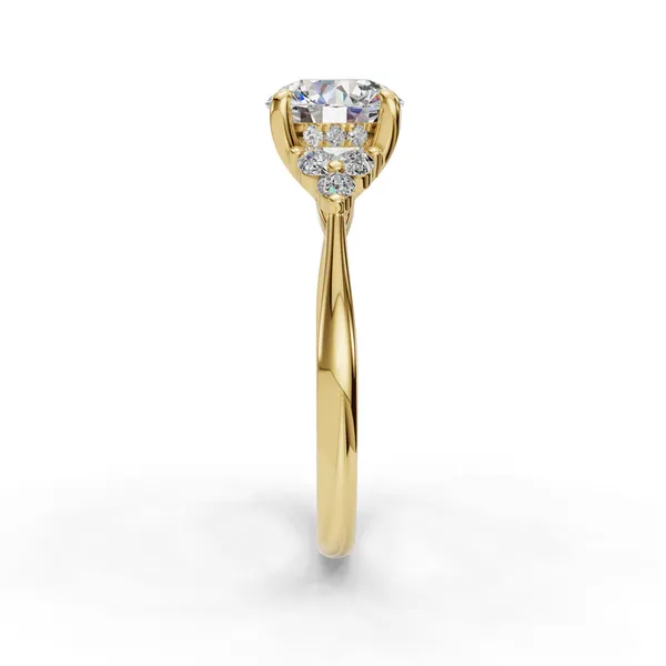 18K Yellow Gold Round Engagement Ring Setting Image 3 SVS Fine Jewelry Oceanside, NY