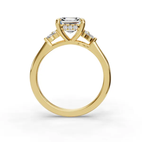 18K Yellow Gold Asscher Engagement Ring Setting Image 2 SVS Fine Jewelry Oceanside, NY
