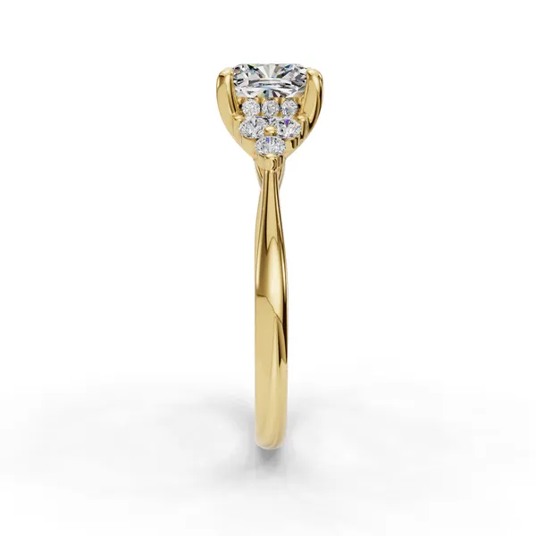 18K Yellow Gold Cushion Engagement Ring Setting Image 3 SVS Fine Jewelry Oceanside, NY