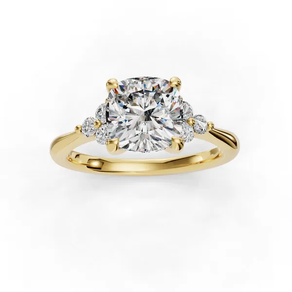 18K Yellow Gold Cushion Engagement Ring Setting Image 4 SVS Fine Jewelry Oceanside, NY