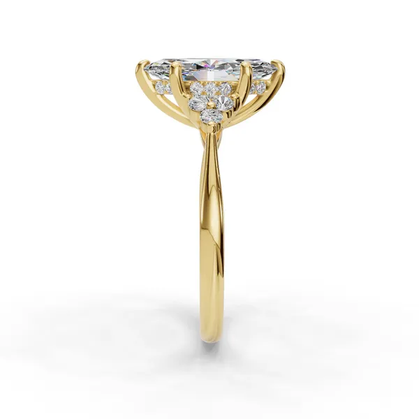 18K Yellow Gold Marquise Engagement Ring Setting Image 3 SVS Fine Jewelry Oceanside, NY