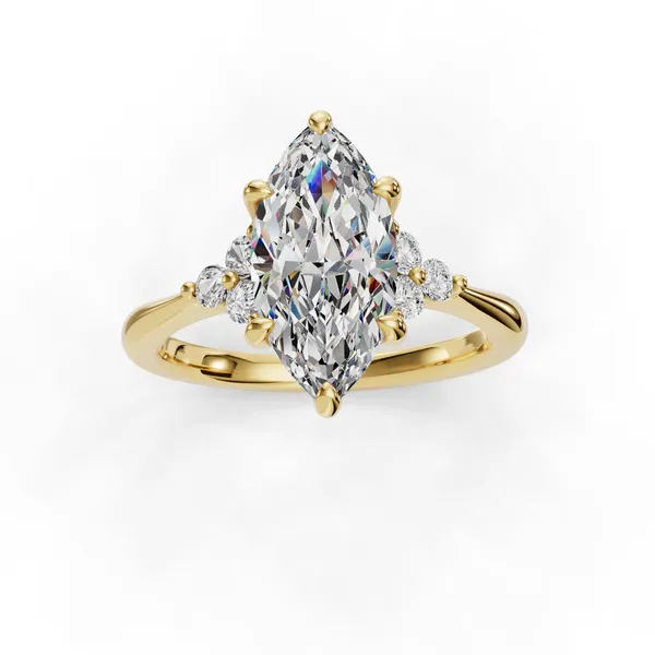 18K Yellow Gold Marquise Engagement Ring Setting Image 4 SVS Fine Jewelry Oceanside, NY